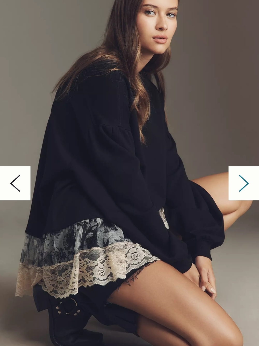 By Anthropologie: Tulle-Hem Pullover Sweatshirt - Picture 4 of 7